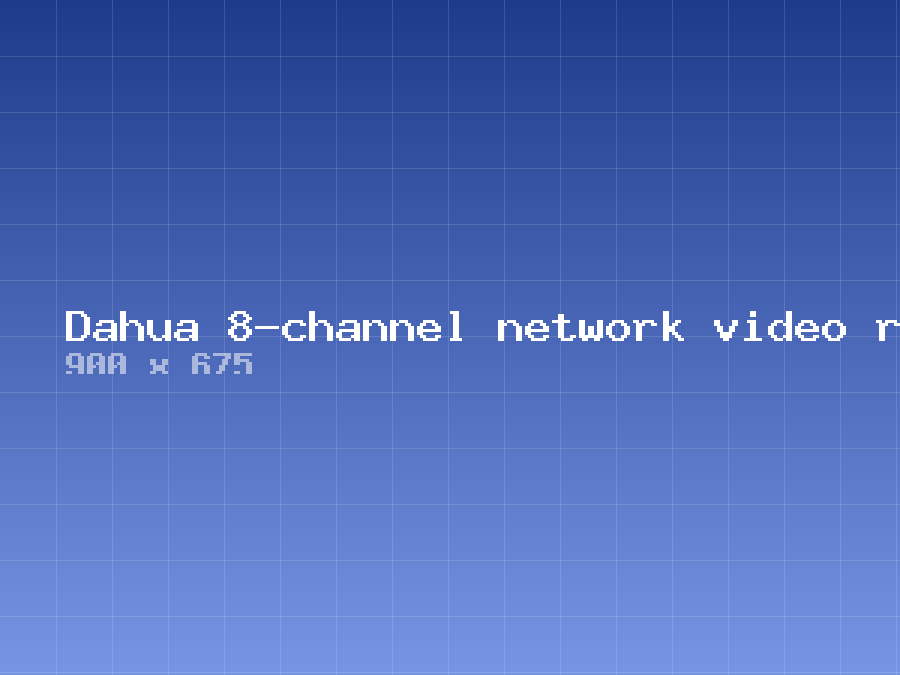 Dahua 8-channel network video recorder