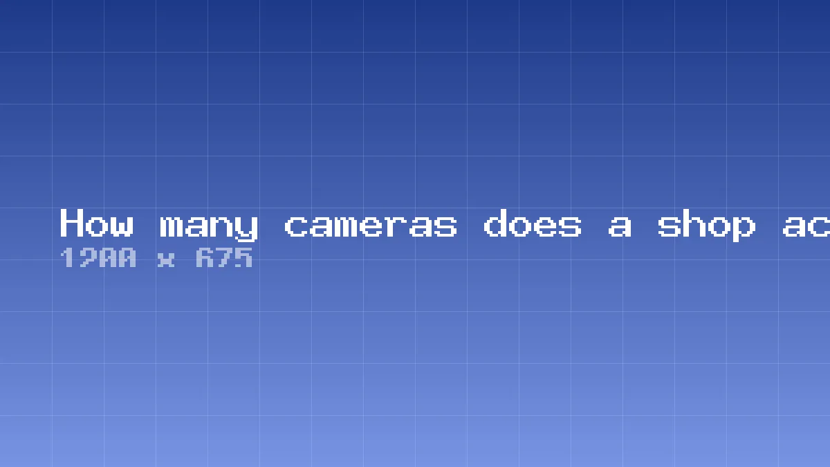 How many cameras does a shop actually need?